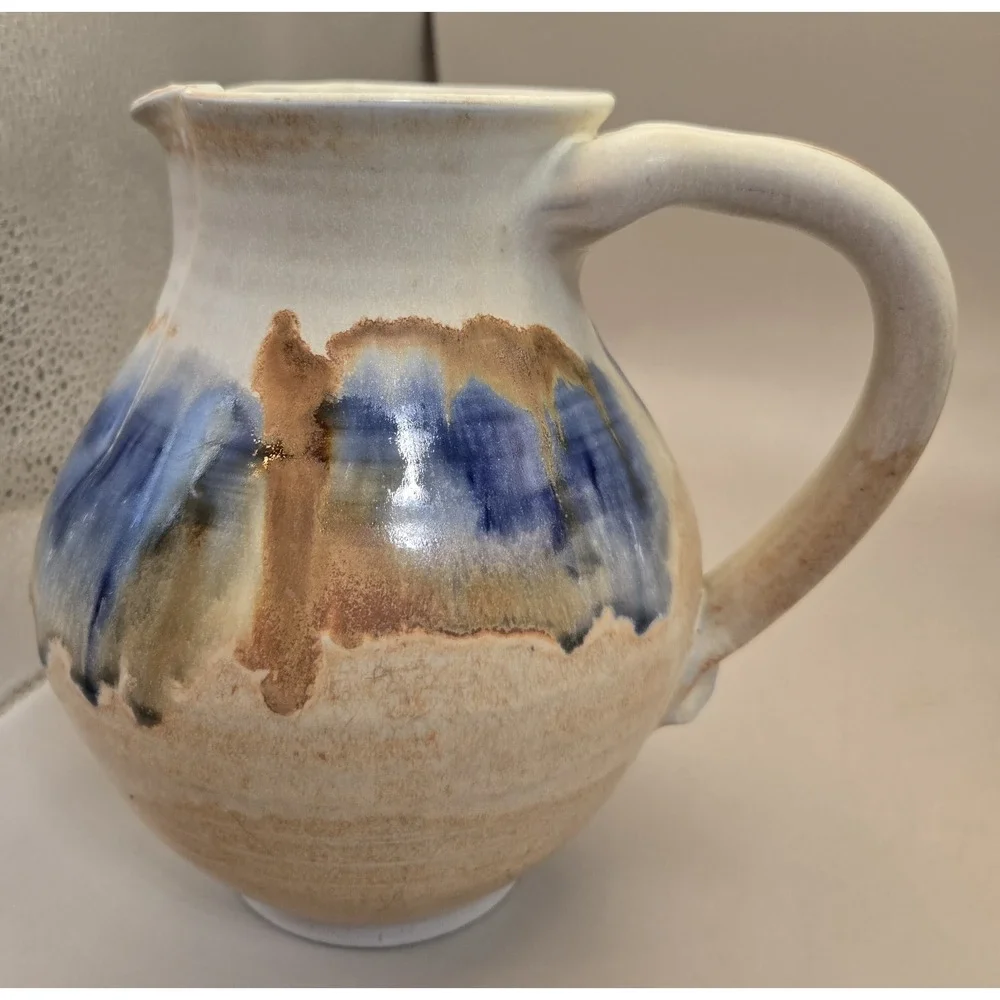 Pottery Pitcher Ice Guard. Hand‎ Thrown. Possibly Italian, Signed